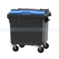 Müllcontainer fahrbarer Container 1100 L grau, blau