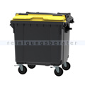 Müllcontainer fahrbarer Container 1100 L grau, gelb