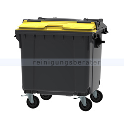 Müllcontainer fahrbarer Container 1100 L grau, gelb
