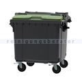 Müllcontainer fahrbarer Container 1100 L grau, grün