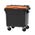 Zusatzbild Müllcontainer fahrbarer Container 1100 L grau, orange