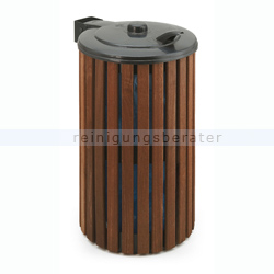 Mülleimer Außenbehälter aus Holz 110 L Grün, Holz
