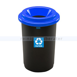 Mülleimer ECO 50 L mit offenem Oberteil, Aufdruck Papier