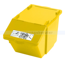 Mülleimer Knapsack Recycling-Box mit Deckel Gelb 45 L