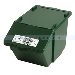 Mülleimer Knapsack Recycling-Box mit Deckel Grün 45 L