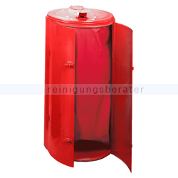 Mülleimer Kompakt Abfallbehälter galv. Stahl gepulvert rot