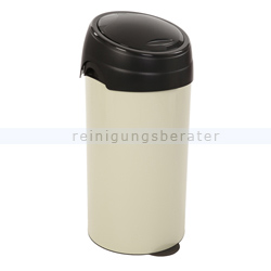 Mülleimer Meliconi rund mit Touchdeckel, 60 L creme-schwarz