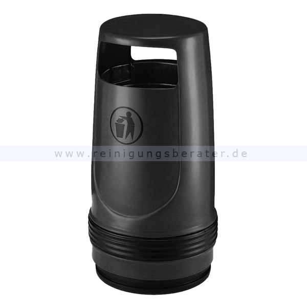 Mülleimer Merlin für Außenbereich Schwarz 90 L