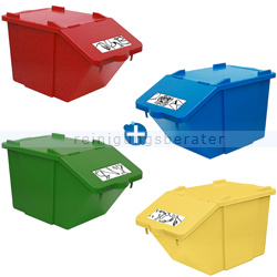 Mülleimer NordSüd Oekonom Abfallbehälter mit Deckel 40 L 4er Set