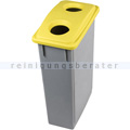Mülleimer Orgavente OFFICE 90 aus Kunststoff grau-gelb 90 L