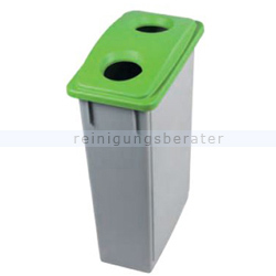 Mülleimer Orgavente OFFICE 90 aus Kunststoff grau-grün 90 L