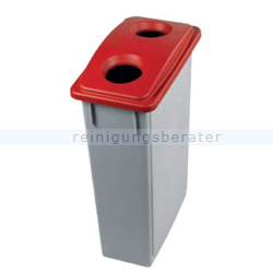 Mülleimer Orgavente OFFICE 90 aus Kunststoff grau-rot 90 L