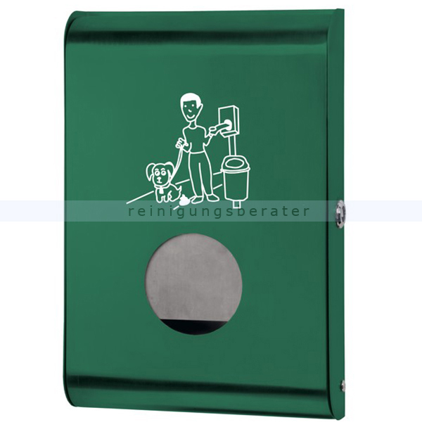 Mülleimer Orgavente SNUPY Hundekotbeutel-Spender Stahl grün für bis zu 600 Hundekotbeutel 103071