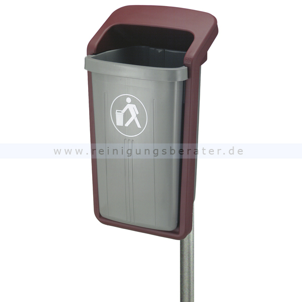 Mülleimer Plastic Omnium Außenbehälter Grau-Bordeaux 50 L