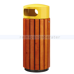 Mülleimer Rossignol Abfallbehälter Zeno Holz/gelb 60 L