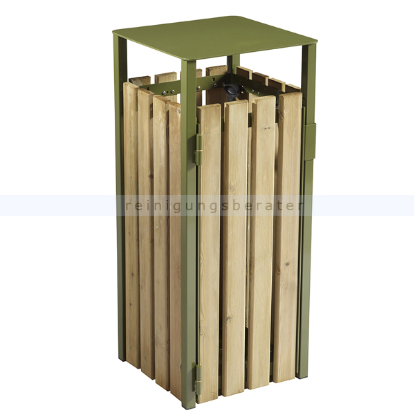 Mülleimer Rossignol Eden 110 L Holz olivgrün ohne Ascher