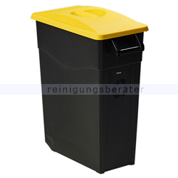 Mülleimer Rossignol Movatri fahrbar 65 L schwarz-gelb