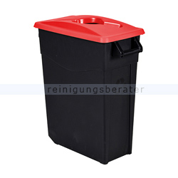 Mülleimer Rossignol Movatri fahrbar 65 L schwarz-rot