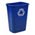 Zusatzbild Mülleimer Rubbermaid Rechteckiger Abfallbehälter 39 L Blau