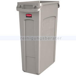 Mülleimer Rubbermaid Slim Jim mit Luftschlitze 87 L beige