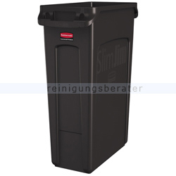 Mülleimer Rubbermaid Slim Jim mit Luftschlitze 87 L braun