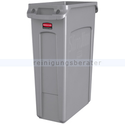 Mülleimer Rubbermaid Slim Jim mit Luftschlitze 87 L grau