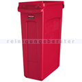 Mülleimer Rubbermaid Slim Jim mit Luftschlitze 87 L rot