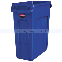 Mülleimer Rubbermaid Slim Jim mit Luftschlitzen 60 L blau