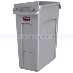 Mülleimer Rubbermaid Slim Jim mit Luftschlitzen 60 L grau