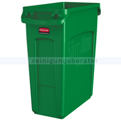 Mülleimer Rubbermaid Slim Jim mit Luftschlitzen 60 L grün