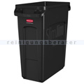 Mülleimer Rubbermaid Slim Jim mit Luftschlitzen 60 L schwarz