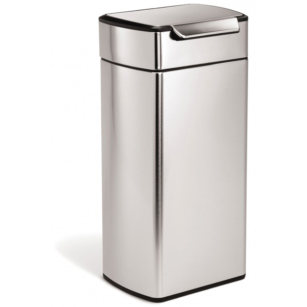 Tisch-Mini-Mülleimer, 1,5 l, weißer Stahl – simplehuman