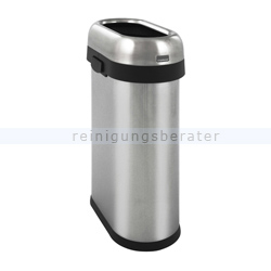 Mülleimer Simplehuman Slim Open Bin Edelstahl matt 50 L