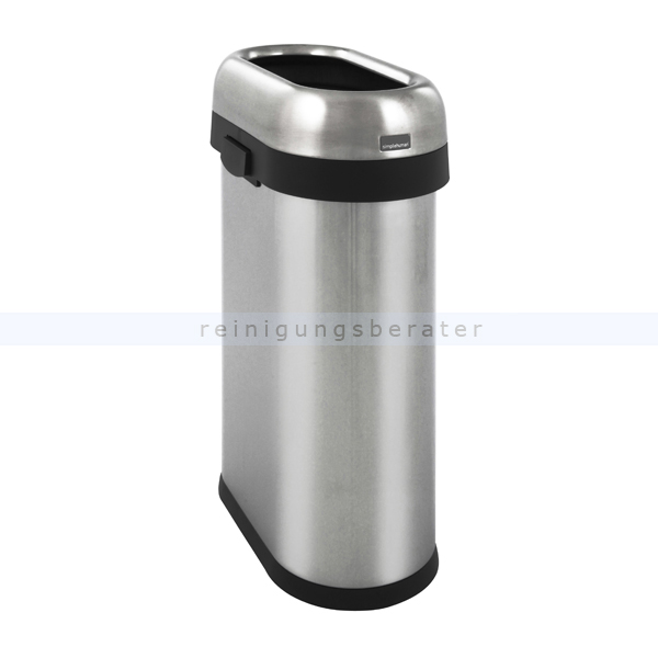 Mülleimer Simplehuman Slim Open Bin Edelstahl matt 50 L