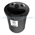 Mülleimer Smiley Face Bin Abfallbehälter 52 L schwarz