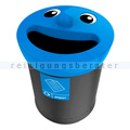 Mülleimer Smiley Face Bin Abfallbehälter 52 L schwarz blau