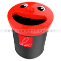 Mülleimer Smiley Face Bin Abfallbehälter 52 L schwarz rot