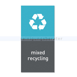 Mülleimer Zubehör Simplehuman Magnetschild mixed recycling
