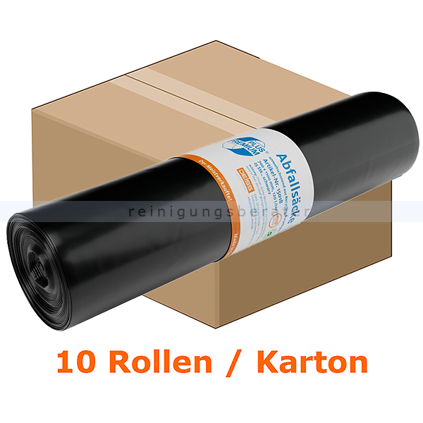 Müllsäcke Deiss PREMIUM 120 L Typ60 schwarz 10 Rollen/Karton