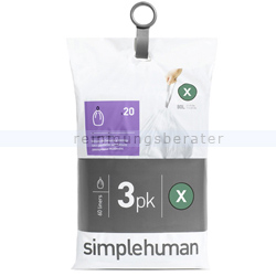 Müllsäcke Simplehuman code X, 3 x Pack mit 20 Stück, 80 L