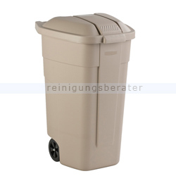 Mülltonne 110 L beige mit gleichfarbigem Deckel