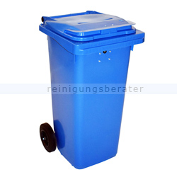 Mülltonne Container mit Papierschlitz und Schloss blau 120 L