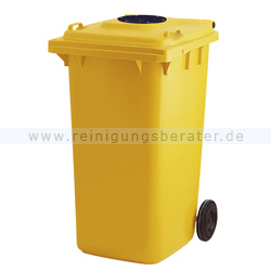 Mülltonne ESE Container mit Glasrosette 240 L Gelb
