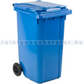 Mülltonne ESE Kunststoff 240 L grau mit blauem Deckel