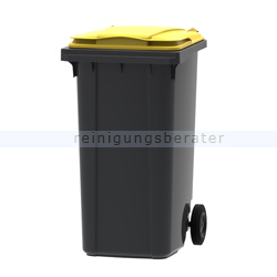 Mülltonne ESE Kunststoff 240 L grau mit gelbem Deckel