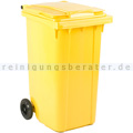Mülltonne ESE Kunststoff 240 L grau mit gelbem Deckel
