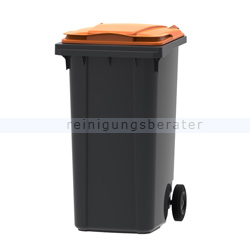 Mülltonne ESE Kunststoff 240 L grau mit orangenem Deckel