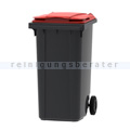 Mülltonne ESE Kunststoff 240 L grau mit rotem Deckel