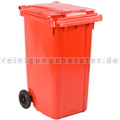 Mülltonne ESE Kunststoff 240 L grau mit rotem Deckel