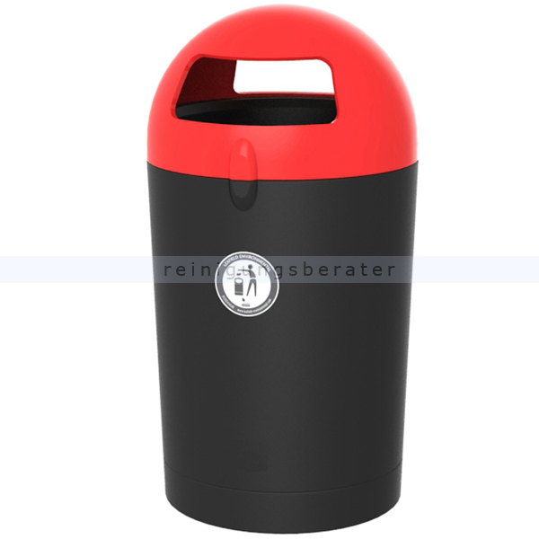 Mülltonne Metro Dome Müllbehälter 100 L schwarz rot